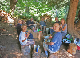 Photo of crew taking a break.